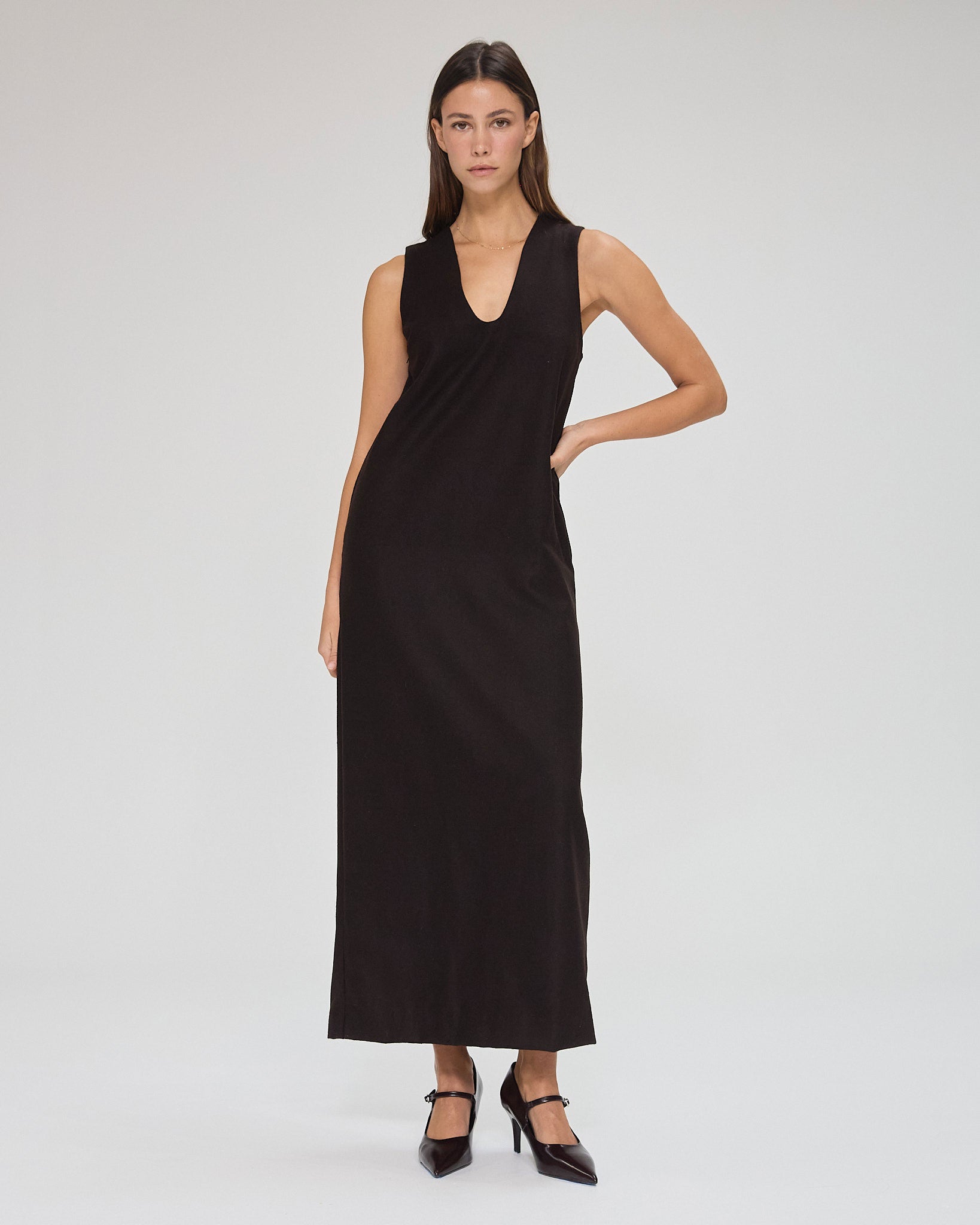 Gabrielle Dress In Brown Wool