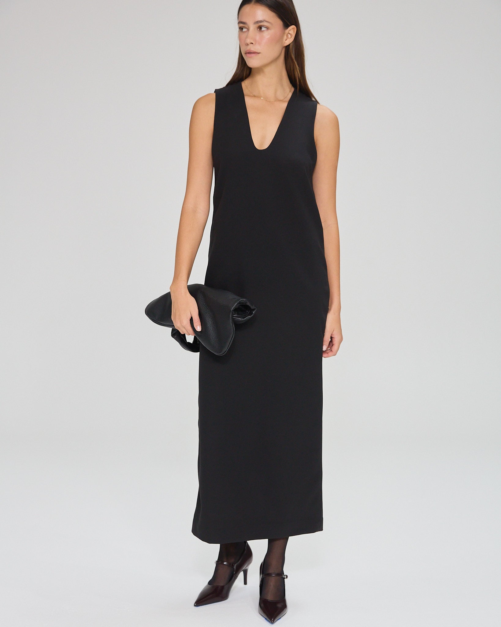 Gabrielle Dress In Black Crepe