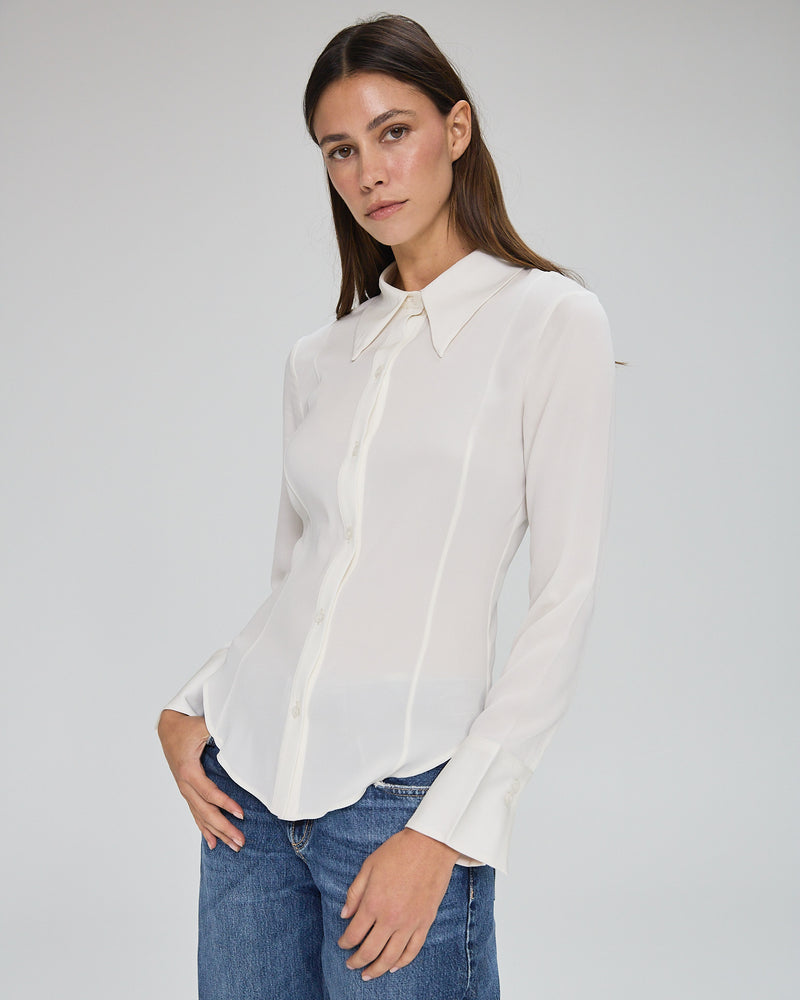 Evie Blouse in Ivory